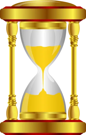 Golden Hourglass Vector Illustration PNG Image