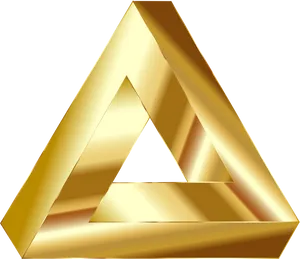 Golden Impossible Triangle PNG Image