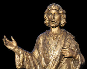 Golden Jesus Statue Bust PNG image with transparent background