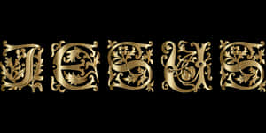 Golden_ Jesus_ Text_ Artwork PNG image with transparent background