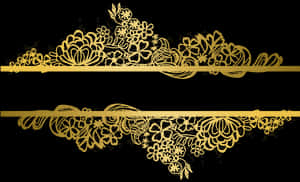 Golden Lace Designon Black Background PNG image with transparent background