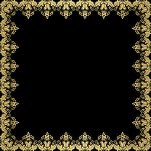 Golden Lace Frame Design PNG image with transparent background