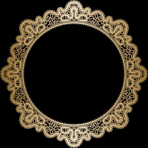 Golden Lace Frame Design PNG image with transparent background