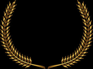 Golden Laurel Wreath Design PNG image with transparent background