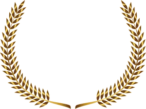 Golden Laurel Wreath Design PNG Image