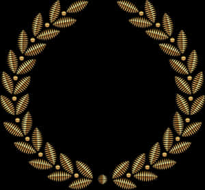 Golden Laurel Wreath Frame PNG