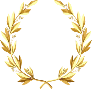Golden Laurel Wreath Graphic PNG Image
