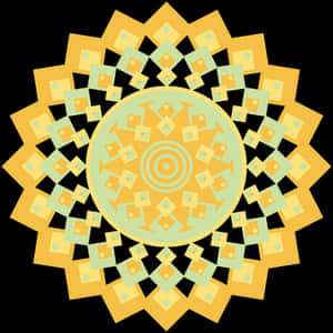 Golden Layered Mandala Art PNG image with transparent background