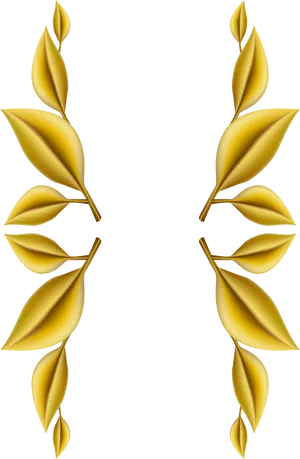 Golden Leaf Design Border PNG Image