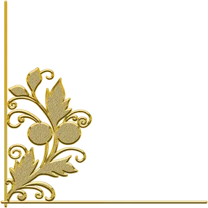 Golden Leaf Design Border PNG Image