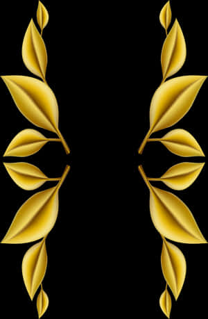 Golden Leaf Design Border PNG