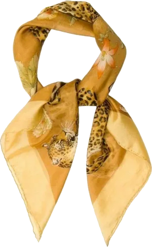 Golden Leopard Print Bandana PNG Image