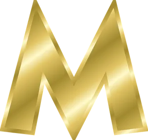 Golden Letter M Graphic PNG Image