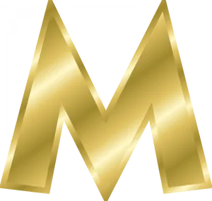 Golden Letter M Graphic PNG Image