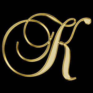 Golden Letter R Design PNG image with transparent background