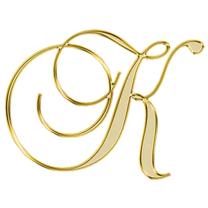 Golden Letter R Design PNG Image