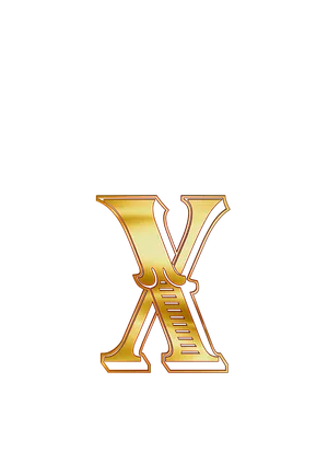 Golden Letter X Design PNG Image