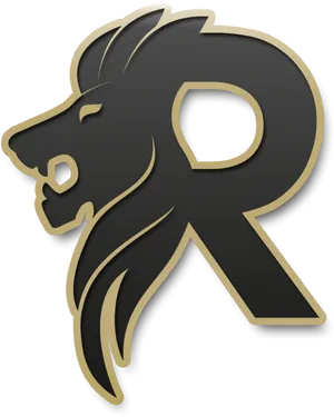 Golden Lion Letter R Logo PNG Image