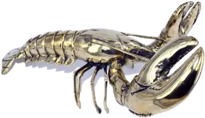 Golden Lobster Sculpture PNG Image