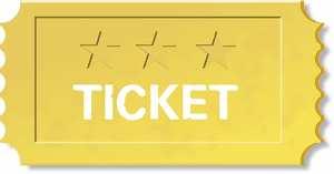 Golden Lottery Ticket Graphic PNG image with transparent background