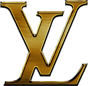 Golden Louis Vuitton Logo PNG Image