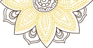 Golden Mandala Arton Black Background PNG Image