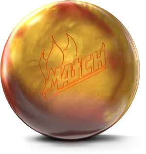 Golden Match Bowling Ball PNG Image