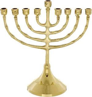 Golden Menorah Hanukkah Celebration PNG Image