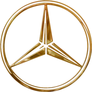 Golden Mercedes Logo Transparent Background PNG Image