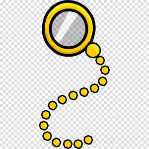 Golden Monocle Chain Graphic PNG Image