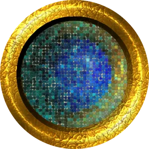 Golden Mosaic Circle Texture PNG Image