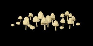 Golden Mushroom Cluster Illustration PNG image with transparent background