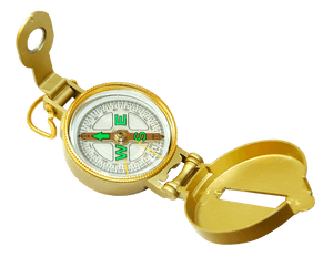 Golden Navigational Compass PNG image with transparent background