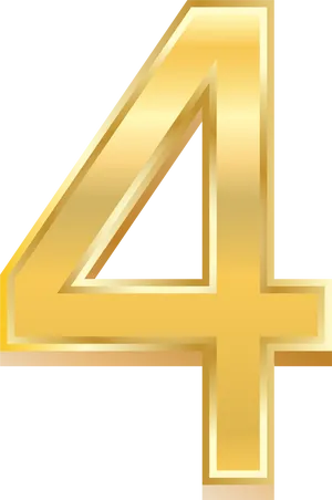 Golden Number Four Graphic PNG Image