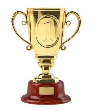 Golden Number One Trophy.png PNG Image