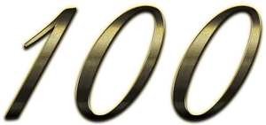 Golden Number100 Graphic PNG Image