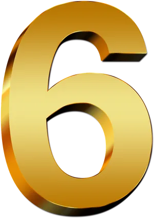 Golden Number6 Graphic PNG Image