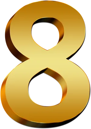 Golden Number8 Graphic PNG Image