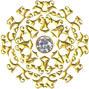 Golden Ornamental Design.png PNG Image