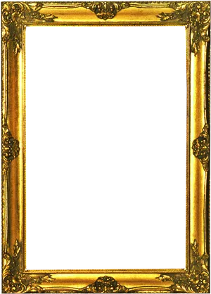 Golden Ornate Frame Empty PNG Image