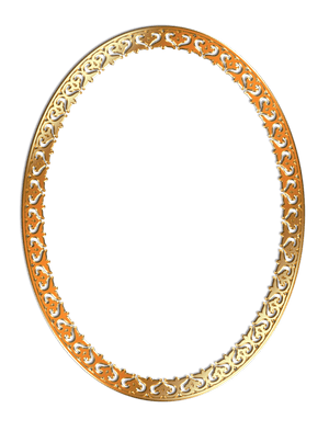 Golden Ornate Frame Oval PNG image with transparent background