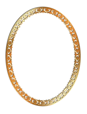 Golden Ornate Frame Oval PNG Image