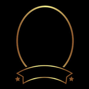 Golden Oval Frame Design PNG image with transparent background