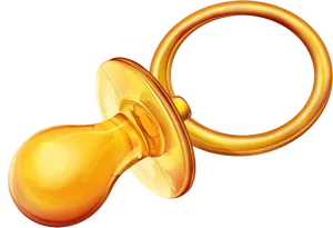 Golden Pacifier Illustration PNG Image