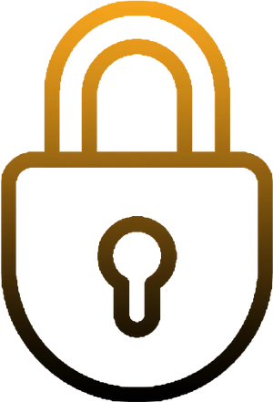 Golden Padlock Icon PNG Image