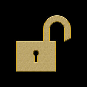 Golden Padlock Open PNG image with transparent background