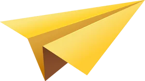 Golden Paper Plane Graphic PNG Image