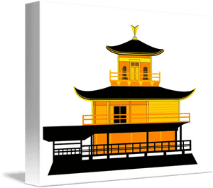 Golden Pavilion Kyoto Vector Art PNG image with transparent background