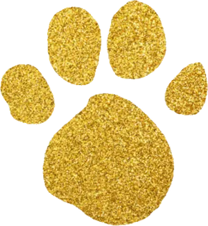 Golden Paw Print Glitter Texture PNG Image