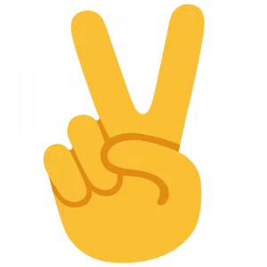 Golden Peace Sign Emoji PNG Image